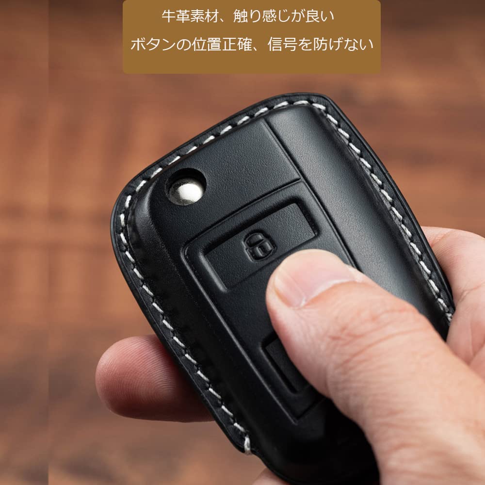 Volkswagen Genuine Leather Smart Key Case, Touareg, Key Cover, Key Chain, Beetle, Golf, Polo,