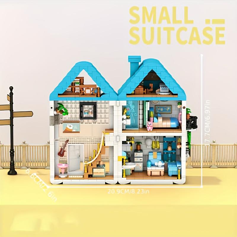 Small Town Villa House Building Block Set, Warm House, Street Scene Blocks, Home Decoration Ornaments, Birthday Gift, Easter, Christmas Gift