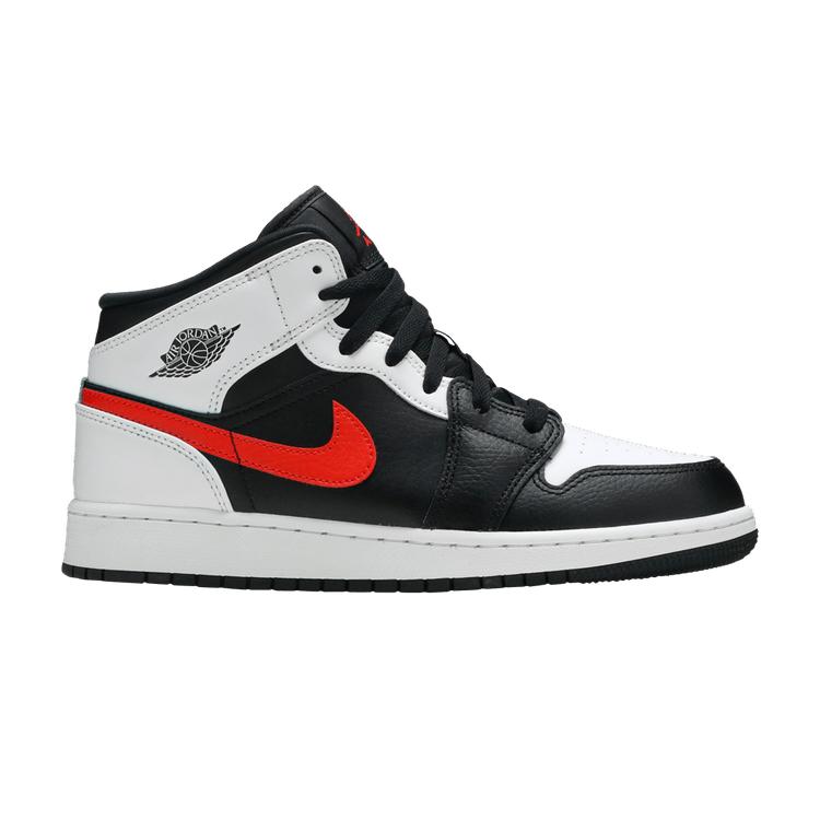 Jordan 1 Mid White Black Chile Red (GS) 36.5