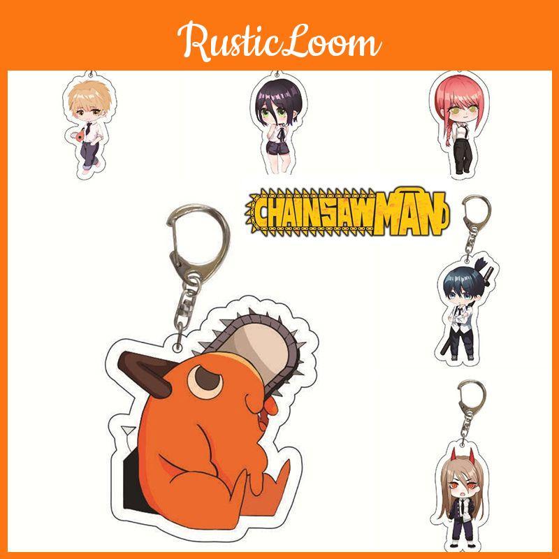 Unique Chainsaw Man Keyring Double Sided Printing Acrylic Key Chain Gift