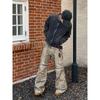 Dnd4des Wang Yiheng Same Style Waste Soil Wind Drawstring Dirty Dyed Micro-Pull Cargo Cargo Pants