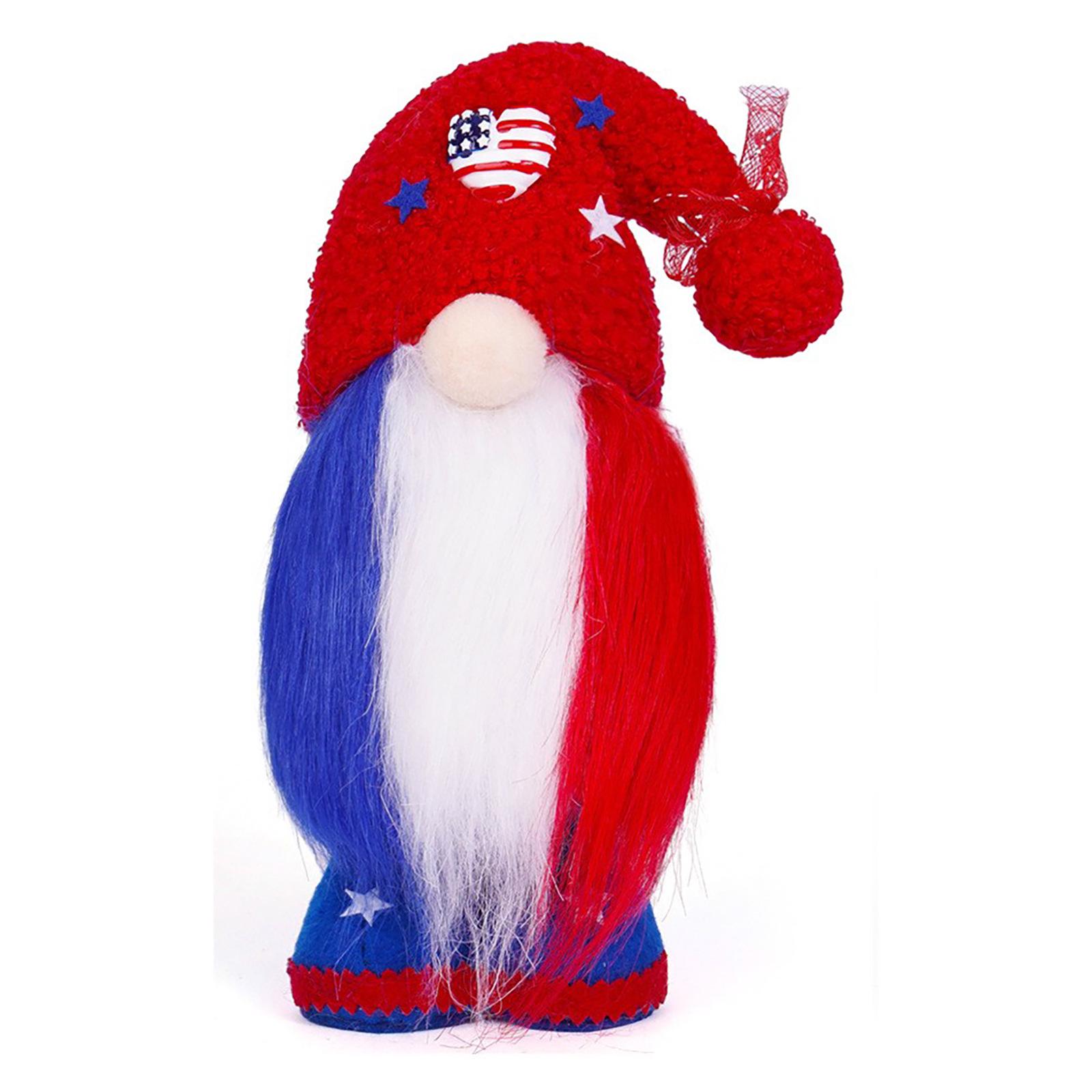 American Independence Day Flag Gnome Figurine - Faceless Doll Ornament Gift for Kids