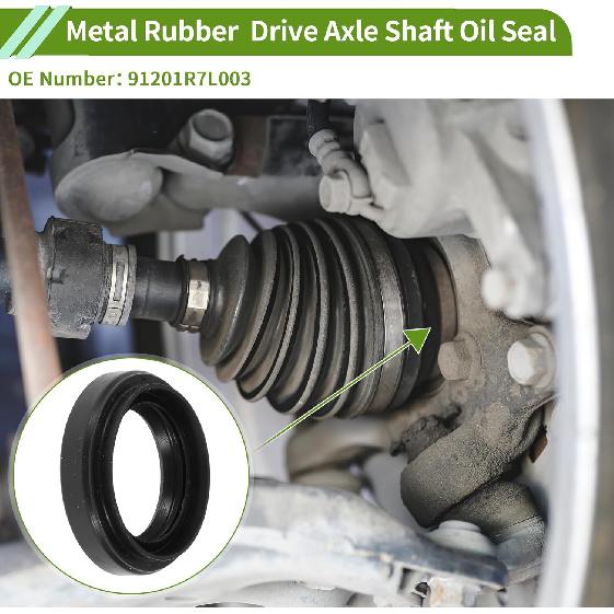 Drive Axle Shaft Oil Seal Axle Differential Carrier Seal for Honda CR-V 2012-2024 for Honda HR-V 2016-2024 No.91201R7L003