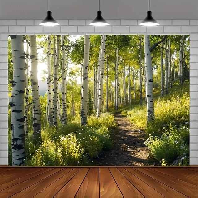 Tapestry abstract art on wall with forest large 75x100