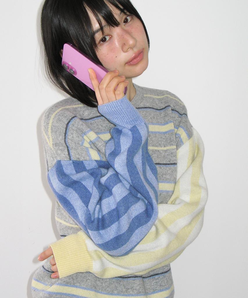 RONRON Multi Stripe Oversized Knit Gray