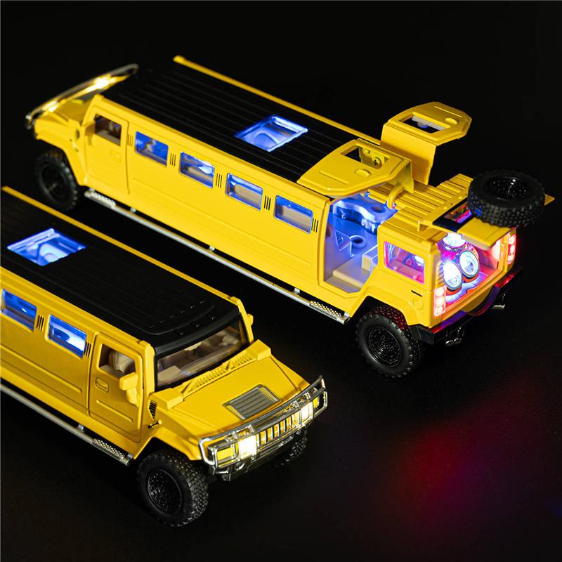 1/32 HUMMER H2 Extended Version Alloy Car Model Diecasts Metal Business Vehicles Car Model Sound Light Simulation Kids Toys Gift