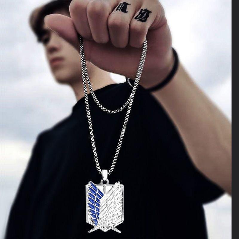 Attack On Titan Anime Umgebung Flügel der Freiheit Halskette Japanisches Design Aufklärungstrupp Hängende Pulloverkette