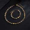Y2K Multi Color Rhinestone Gemstone Necklace Bracelet Set for Men Trendy Male Collarbone Chain Accessories Fashion Jewelry Gifts