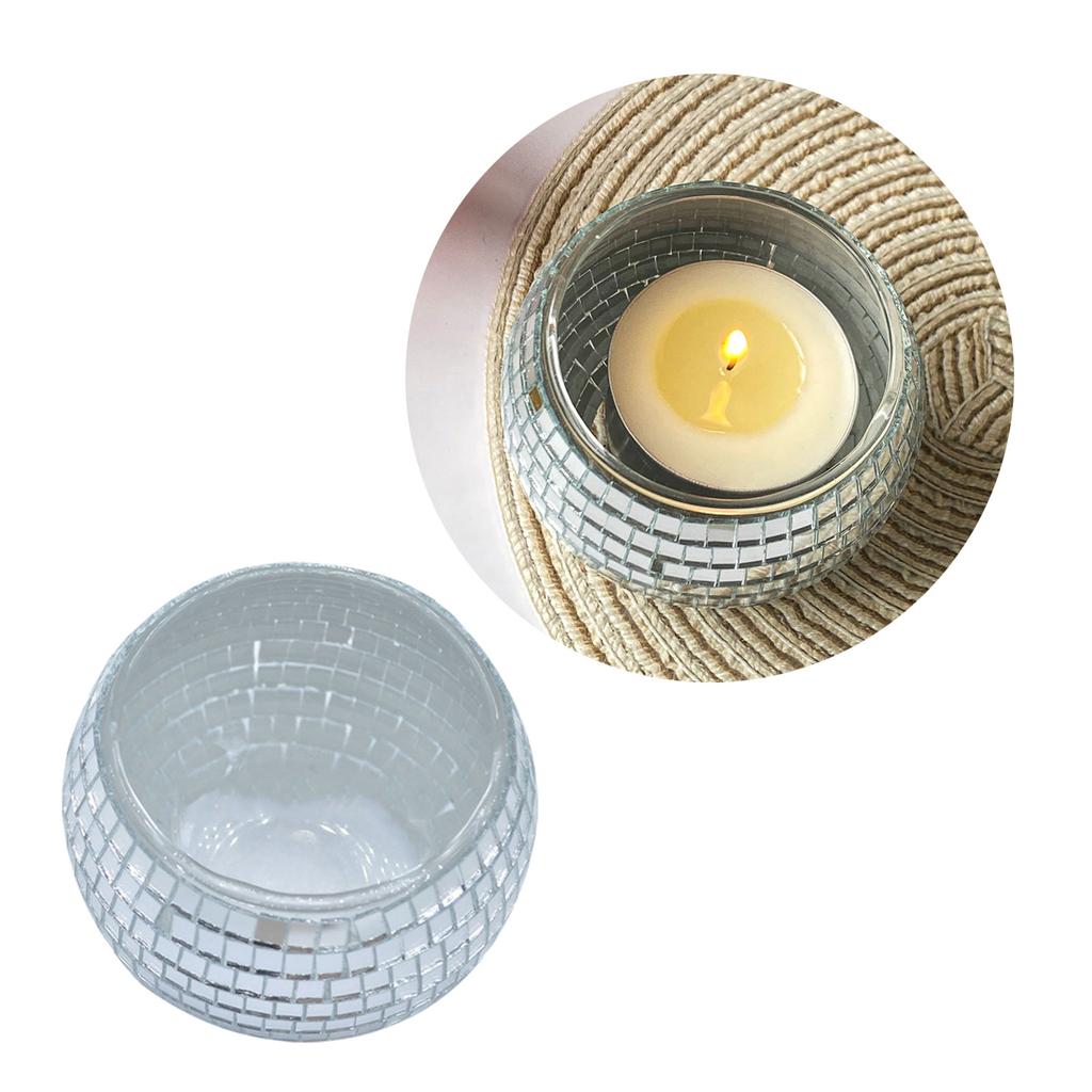 Round Ball Votive Candle Holder Mirrored Ball Tealights Candle Jar for Wedding Birthday Party Table Centerpieces Decors