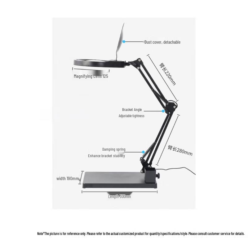 Desktop Clamp Magnifier with LED Light