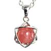 Rhodochrosite (Inca Rose) Pendant, Hexagram, Star of David, Lucky Star, Silver