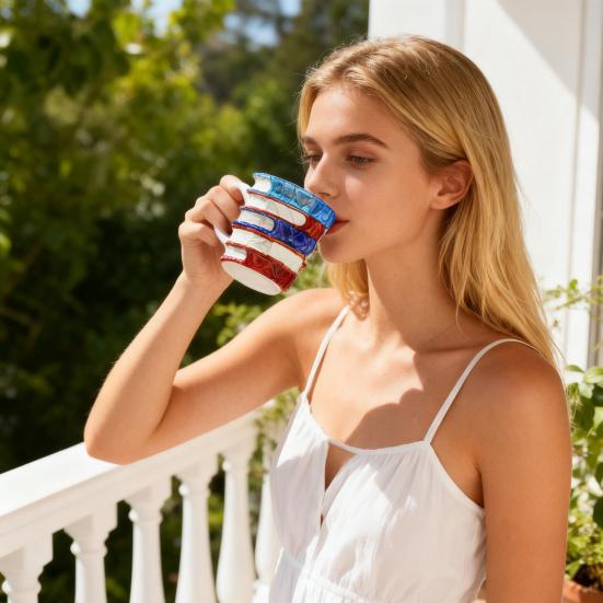 Hand-Painted Book Mug 3D Glass Design Novelty Stacked Book Coffee Cup Literary Gift for Teachers & Book Lovers