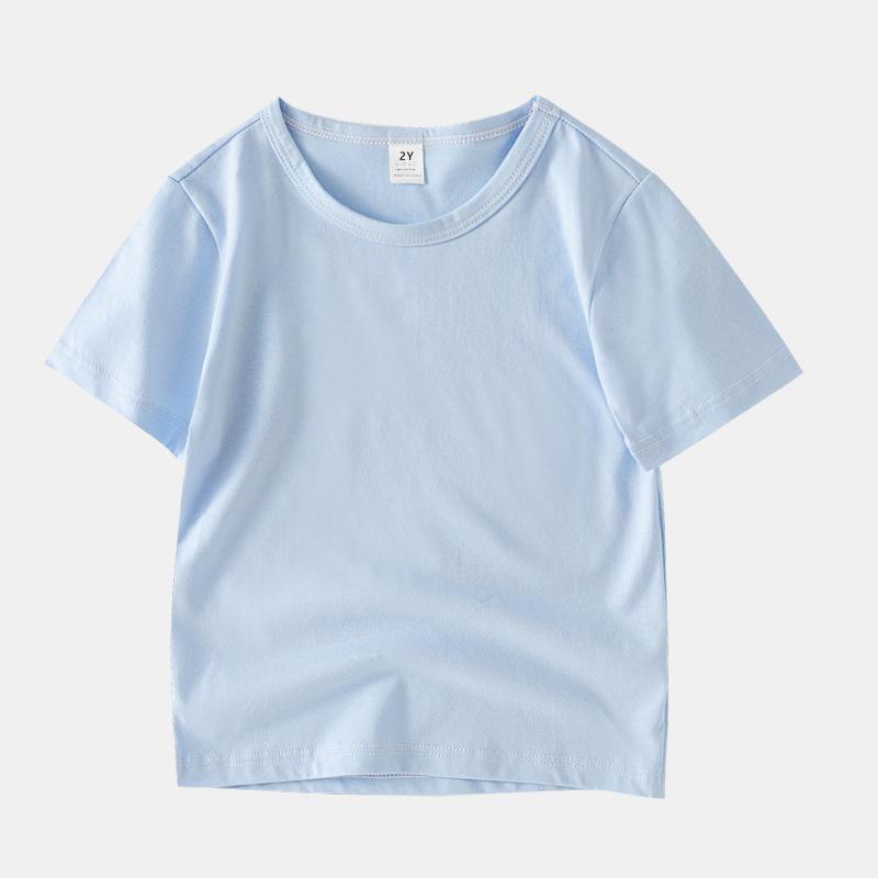Dětské bavlněné tričko s krátkým rukávem v jednobarevné barvě - Léto pro chlapce, Velikosti od 3T a výše