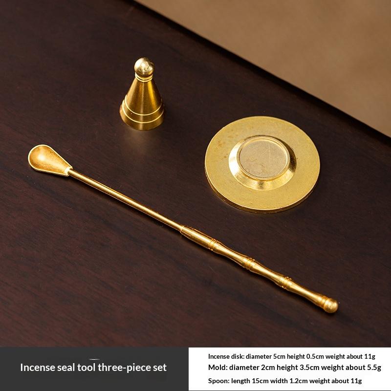 Chinese Brass Pure Copper Incense Holder DIY Incense Cone  Retro Ancient Style for Meditation Living Room Aromatherapy