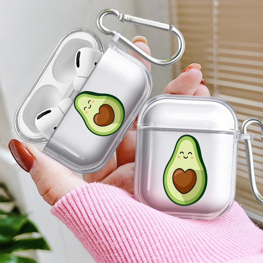 Green Avocado Case For Airpods Pro 3 4 Pro3 Pro2 2 1 Clear Earphone Cases Cover