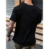 European Sizes Men'S 3D Graphic T-Shirt -Bold Statement Tee with Gun Rights Design, Black with Yellow & White Print, Durable Digital Heat Transfer