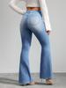 Women's High-Waisted Ripped Micro-Flare Jeans