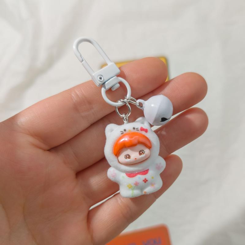 Desenho Animado Bonito Tridimensional Resina Boneca Chaveiro Pingente Enfeite de Bolsa Argola de Chave de Carro Requintado Acessórios de Decoração de Mochila Presente