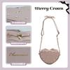 Shoulder Bag Heart Pearl Pink Ribbon Landmine Style Mass Production Style Girly Present Gift Going Out [Merry Crown]