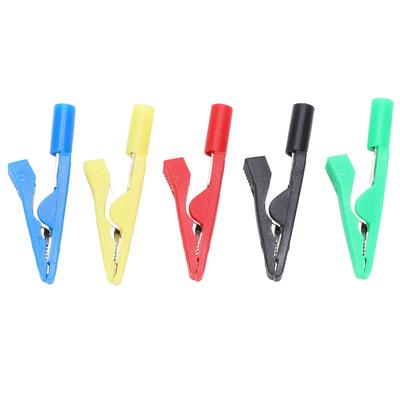 U16 2mm Tail Jack Crocodilian Clip with Needle Jack Red Black YellowGreen Blue Insulated Clip