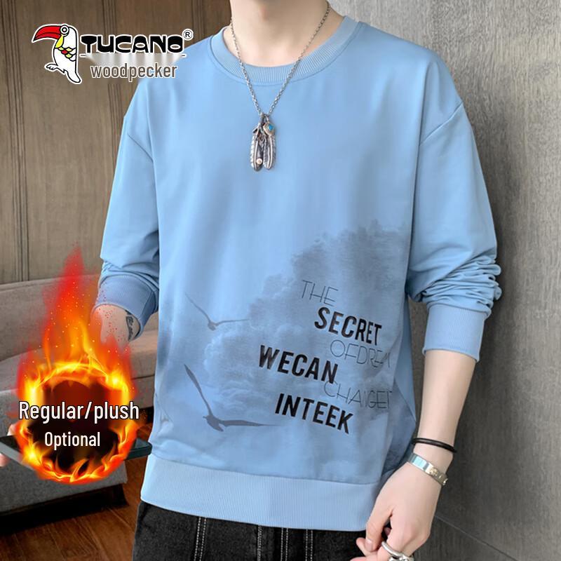 

Woodpecker Men s Autumn/Winter Pullover T-Shirt 4XL