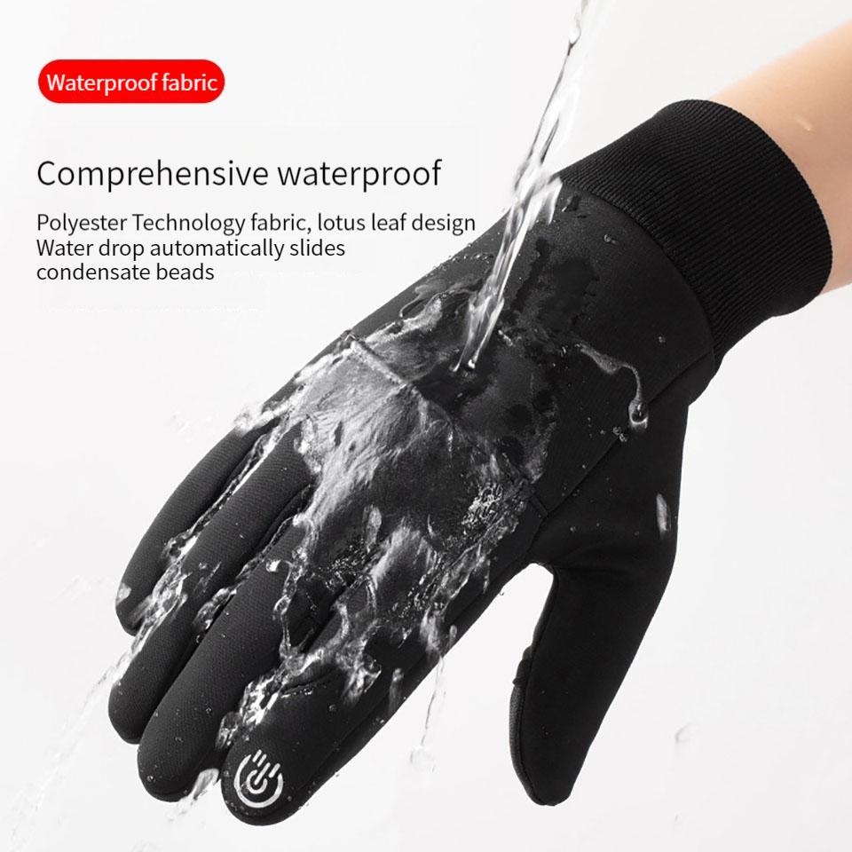 Loogdeel Windproof Waterproof Touchscreen Gloves Outdoor Running Fishing Cycling Skiing Gloves Winter Men'S Women'S Warm Gloves