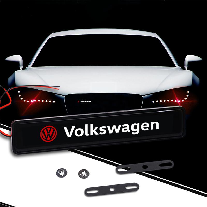 Car Front Grille Sticker Badge Head Grill Emblem LED Light Emblem For Volkswagen CC Polo Golf 4 5 6 7 MK7 MK5 MK4 MK6 Transporter