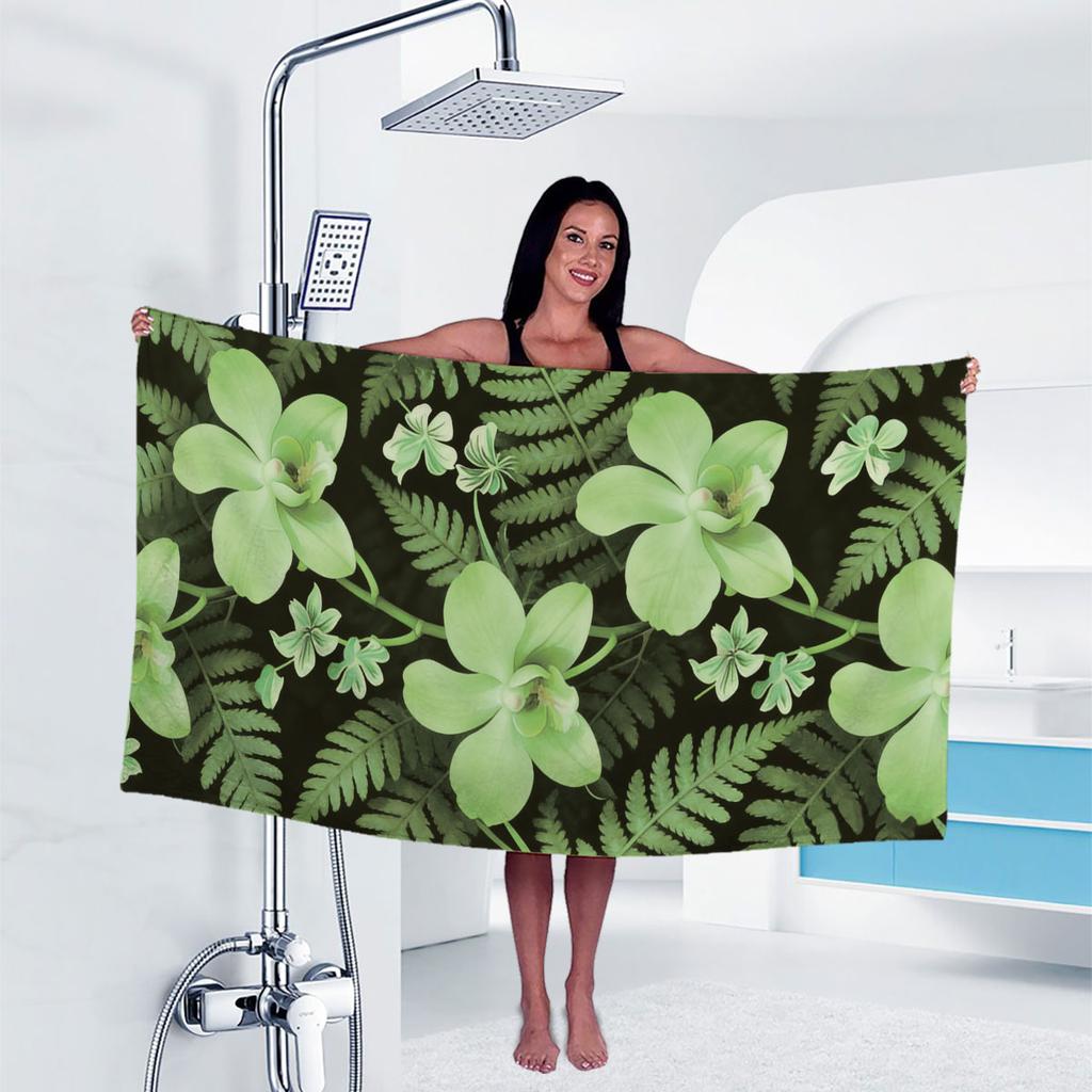 1pc Flower Print Towel Sports Quick-Drying Super Absorbent Camping Towel Soft Lightweight Gym Swimming Yoga Beach Towel