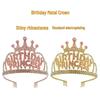 Princess Birthday Crown: Rose Gold Alloy Headband with Pink Diamonds