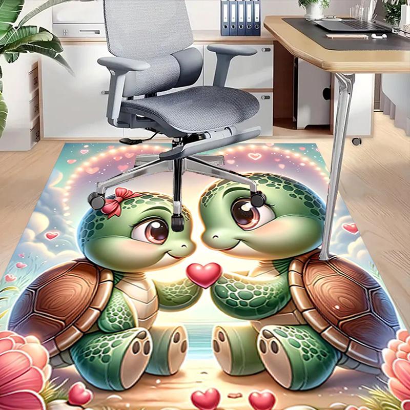 1PC Turtles Love Non-Slip Floor Carpet, Office, Family, Bedroom, Studio - Large Area Rug, Decorative Mat, Longlasting Material-C0419