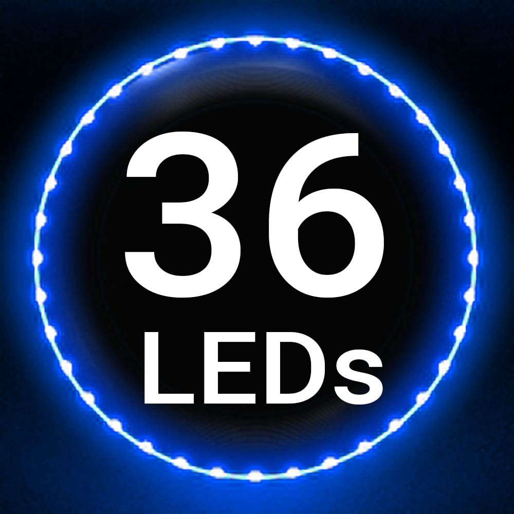 TOSY 36 and 360 LED Flying Discs Super Smart Glow in the Birthday or Camping Gift for and Kids - Bright, Mode, Dark, Auto-On, Rechargeable, 175g, Men,