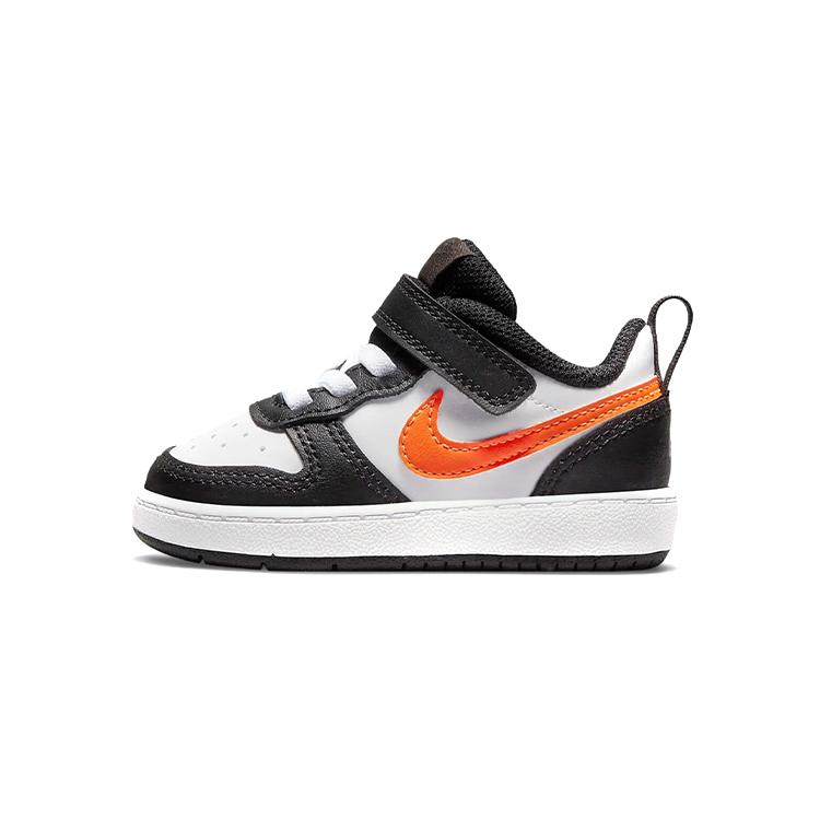 

New Nike Court Borough Low 2 Low Top Skateboard Shoes Black White Orange Infant And Toddler BQ5453-115 21