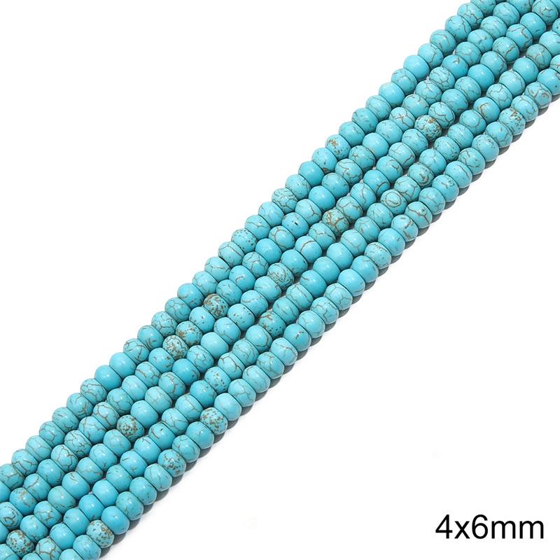 Synthetic Blue Turquoise Round Loose Beads for DIY Jewelry Accessories - Bracelets, Necklaces, Pendants
