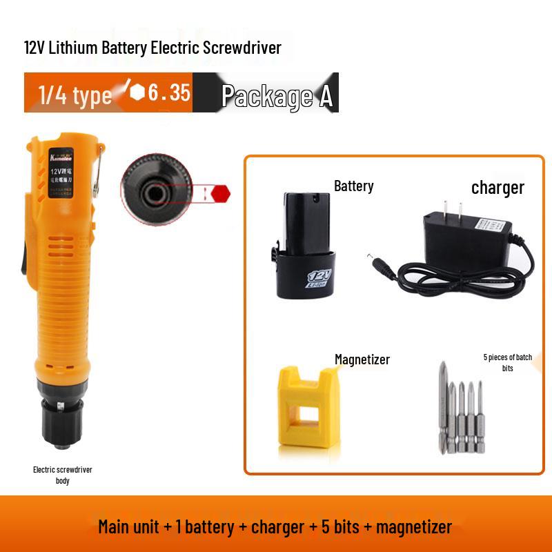Cordless 12V Rechargeable Mini Electric Screwdriver with Lithium Battery