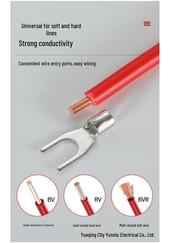 Cold-pressed U-shaped Copper Terminal Connector SNB Fork-type Wire Terminal Lug with Free Invoice