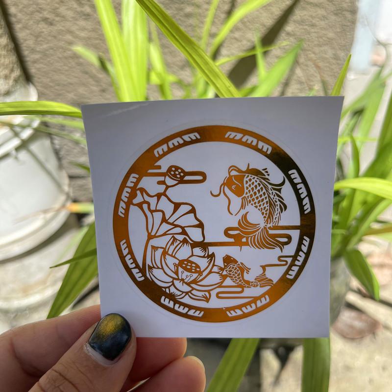 

10 шт./набор Металлическая наклейка «Удачный карп лотос» для дома, фэн-шуй, украшение для богатства, наклейки для автомобиля, мобильного телефона