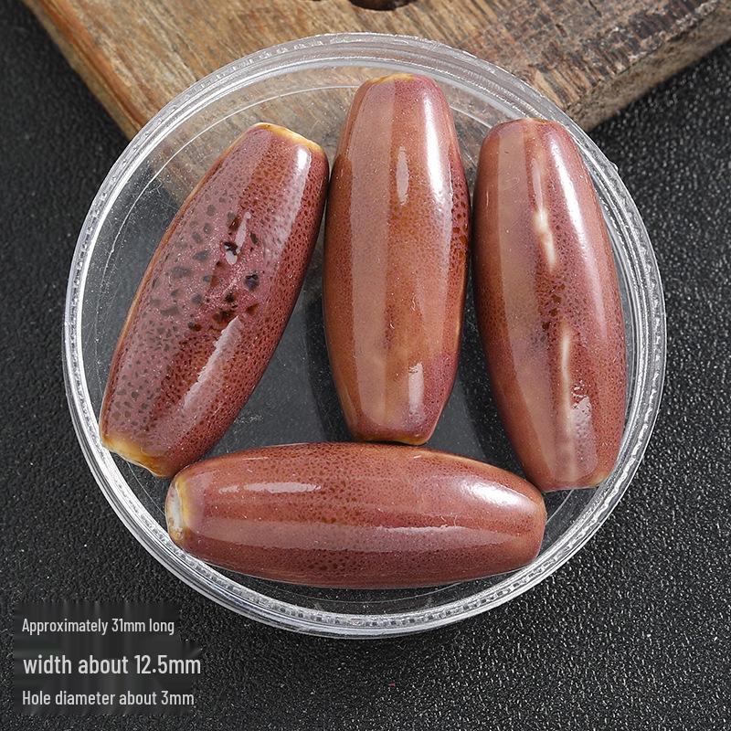 Large Oval Ceramic Beads for DIY Jewelry: Flower Glaze, Retro Straight Hole, Ideal for Bracelets and Necklaces.