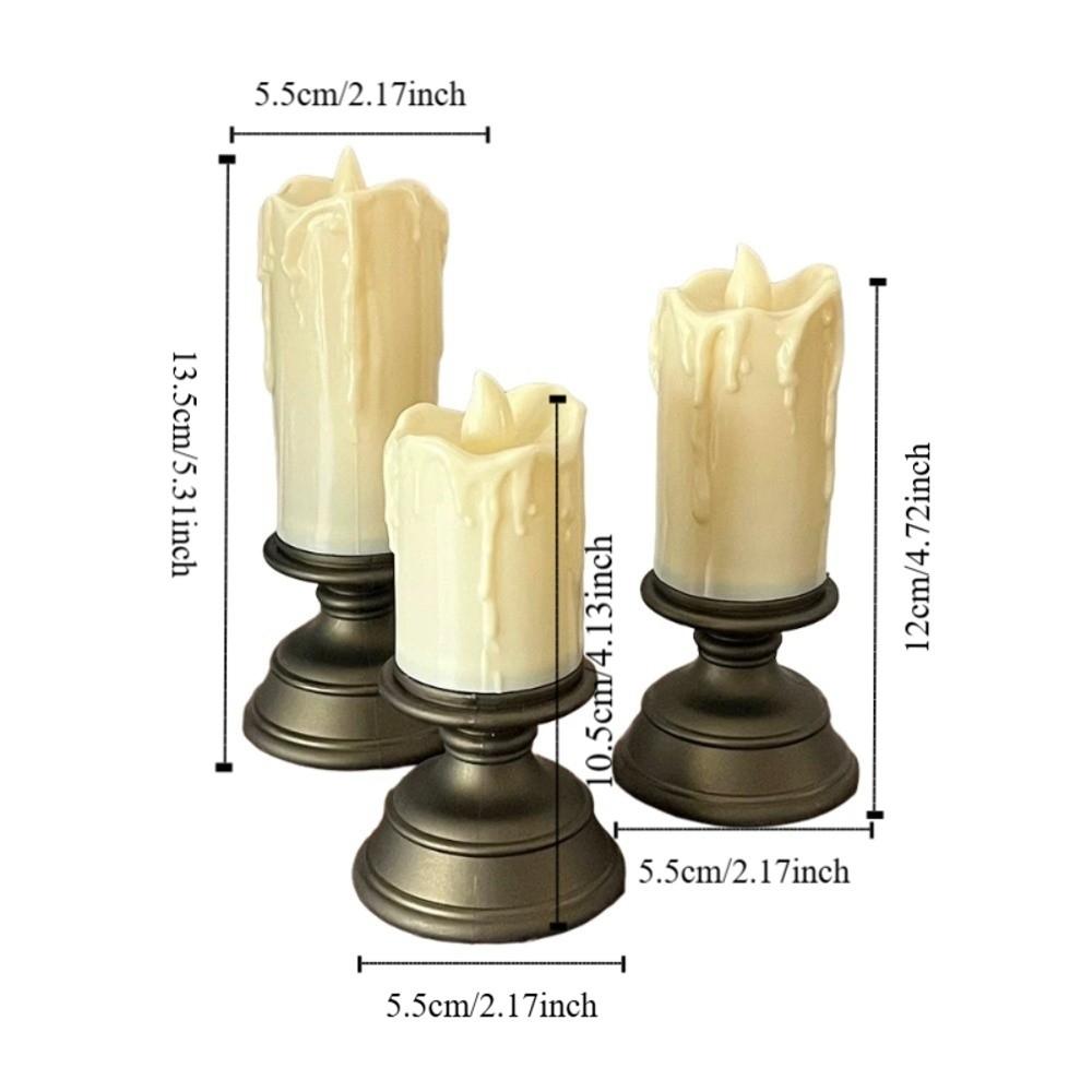 Simulation Candle Crying Candlestick Decorative Roman Pillar Candlestick  Dinner Party Supplies