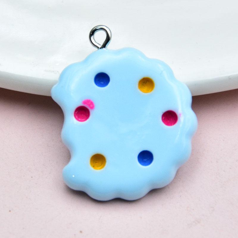 Glossy Cartoon Cookie Resin Keychain Pendant - DIY Jewelry Accessory