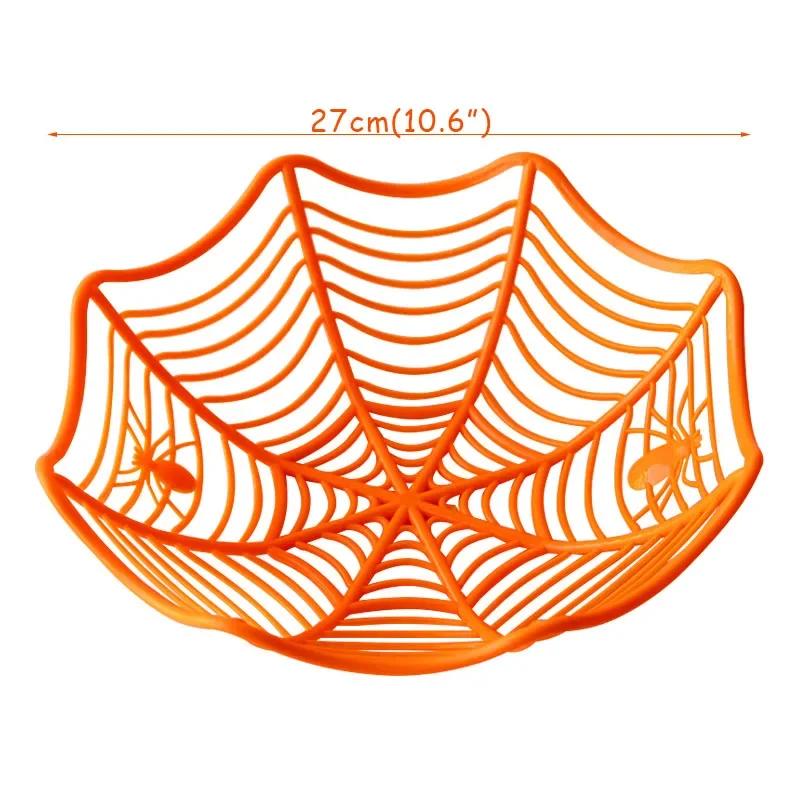 Halloween Decoration Black Spider Web Bowl Fruit Plate Candy Biscuit Package Basket Bowl Trick or Treat Halloween Party Supplies
