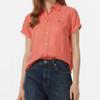 Polo Ralph Lauren SS26 Linen Pointed Collar Pony Embroidered Button Short Sleeve Shirt Women Shirts 211A92158-003