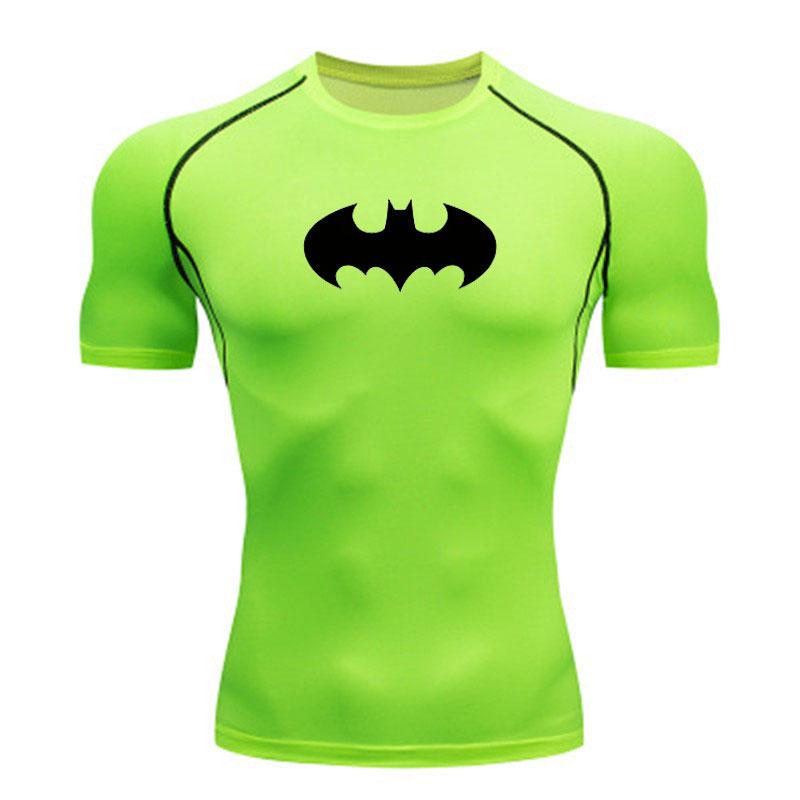Men's Quick Dry Compression Athletic T-Shirt, Bat Pattern Br
