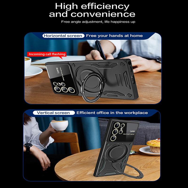 Magnetic Stand Military Grade Cases For Tecno Spark 20 20C Spark GO 2023 2024 POP 7 Shockproof Lens Protection Armor Case Coque