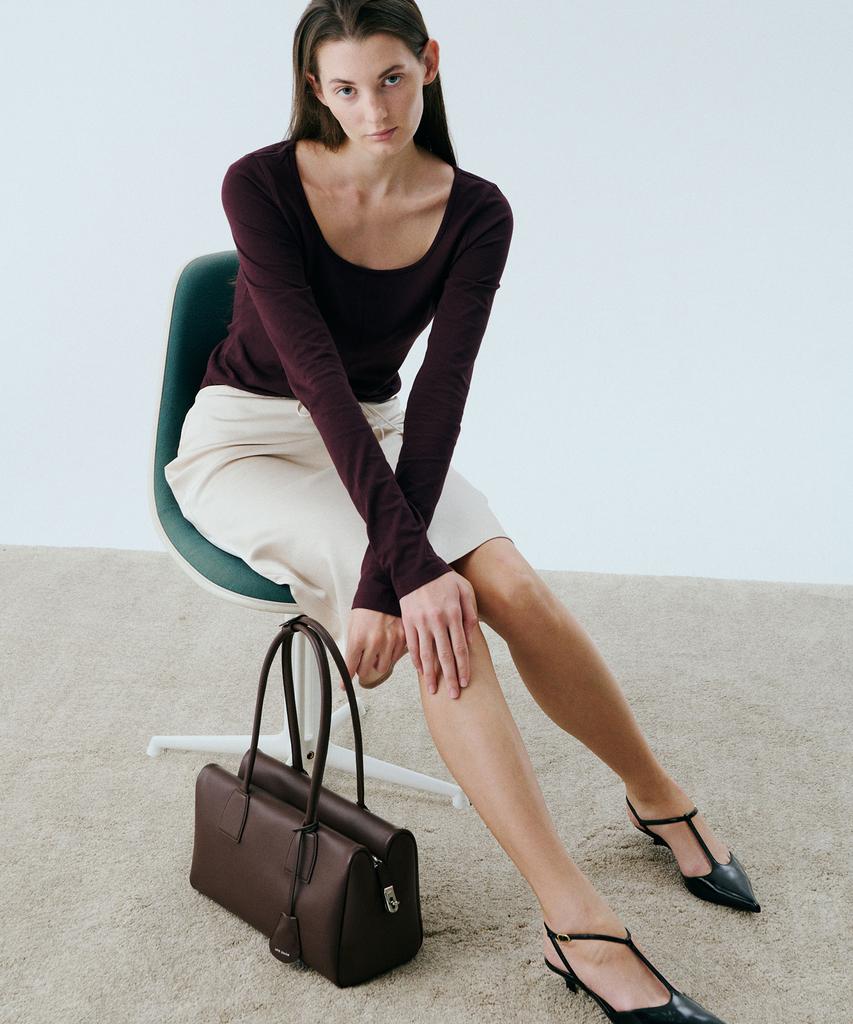 Lovecharm Linea Boston Bag_Large_Chocolate Brown