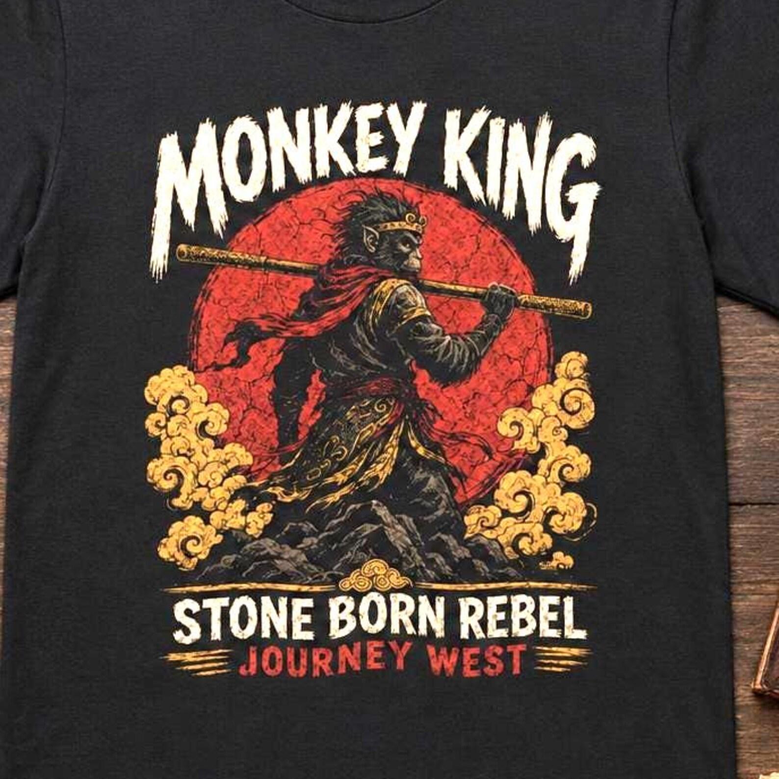 Monkey King Shirt, Journey West Tee, Sun Wukong Inspired Mythic Warrior Shirt, Chinese Folklore Graphic Tee, Rebel Legend Gift M