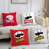 Classic P-Pringles Pillow Case Office Sofa Dorm Chair Back Short Plush Double-Sided Printing Home Cushion Cover