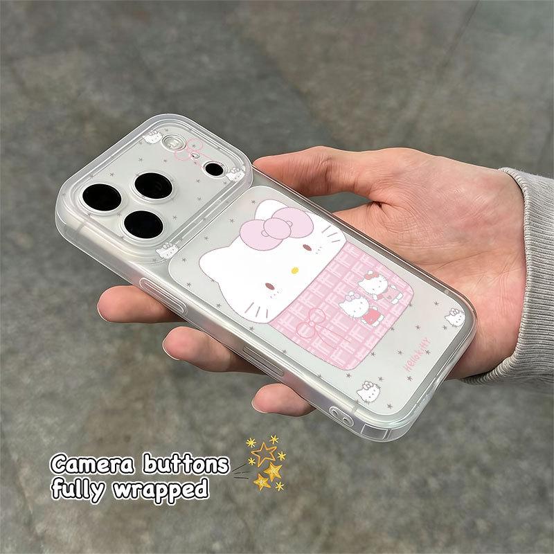 

Transparent Cartoon Integrated Button Phone Case for Apple 16/17 - 16 Pro, 13, 17 Pro Max with Frosted Edges Apple 11