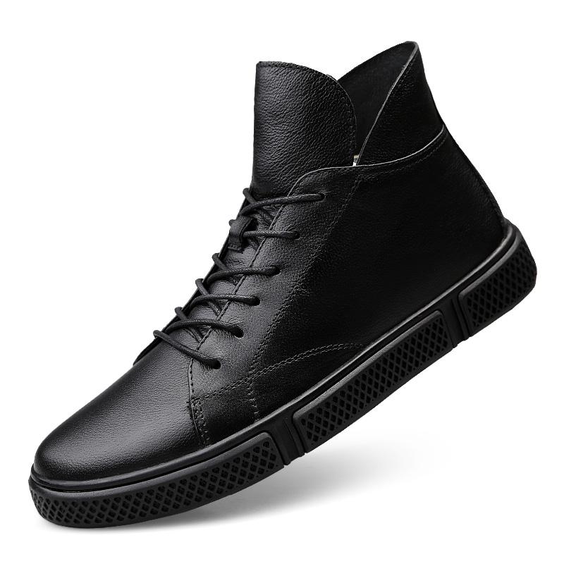 

Мужская повседневная обувь, кожаные модные мужские кроссовки, дышащие мужские лоферы ручной работы, мокасины, роскошные брендовые топсайдеры, большие размеры 38-48 46 чёрный