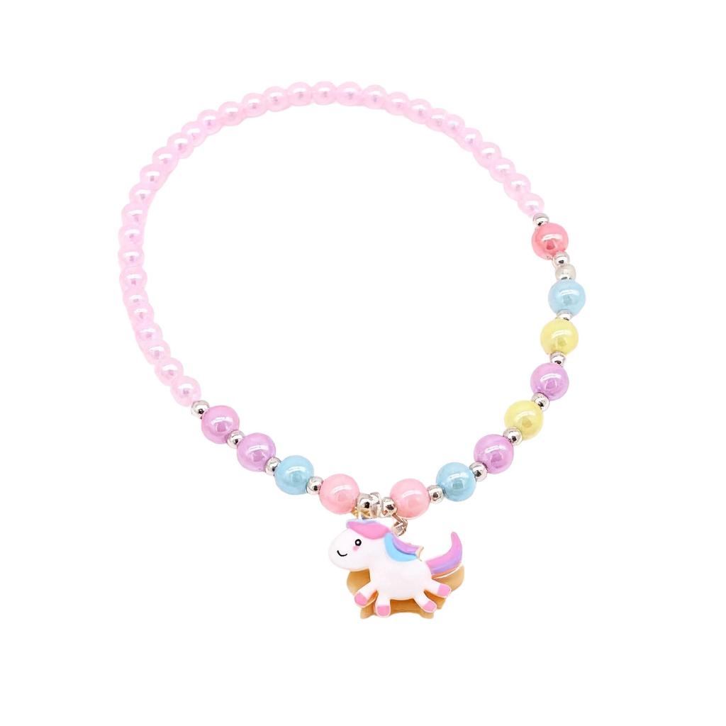 Children's Unicorn Beaded Necklace & Ring Set - DIY Jewelry for Girls