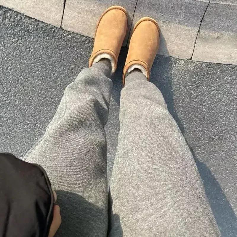 Fashion Female Shoes Plus Warm Padded Ladies Snow Boots Elegant With Low Heels On Slip New In Demi-season Spring Autumn Plush Sale Hot